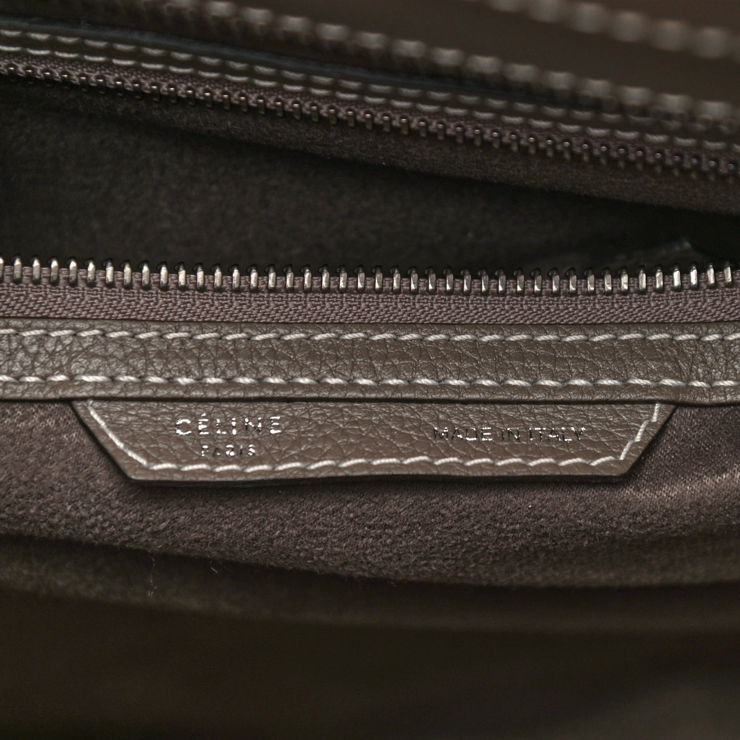 Drummed Calfskin Mini Luggage Bag Souris