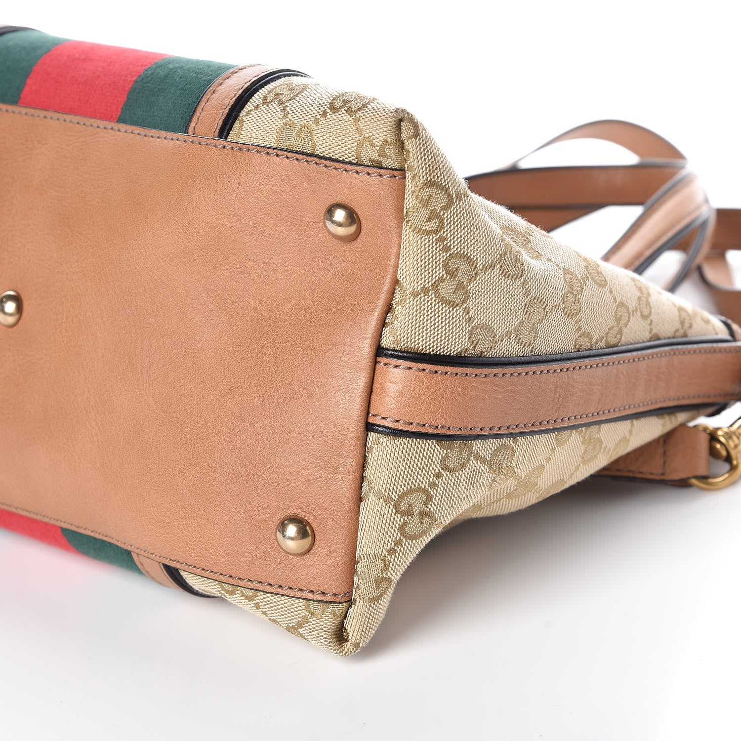 Gucci Monogram Web Rania Top Handle Bag Natural 7 of 10