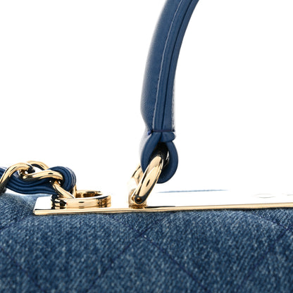 Chanel Denim Quilted Large Trendy CC Flap Dual Handle Bag Blue 12 of 12