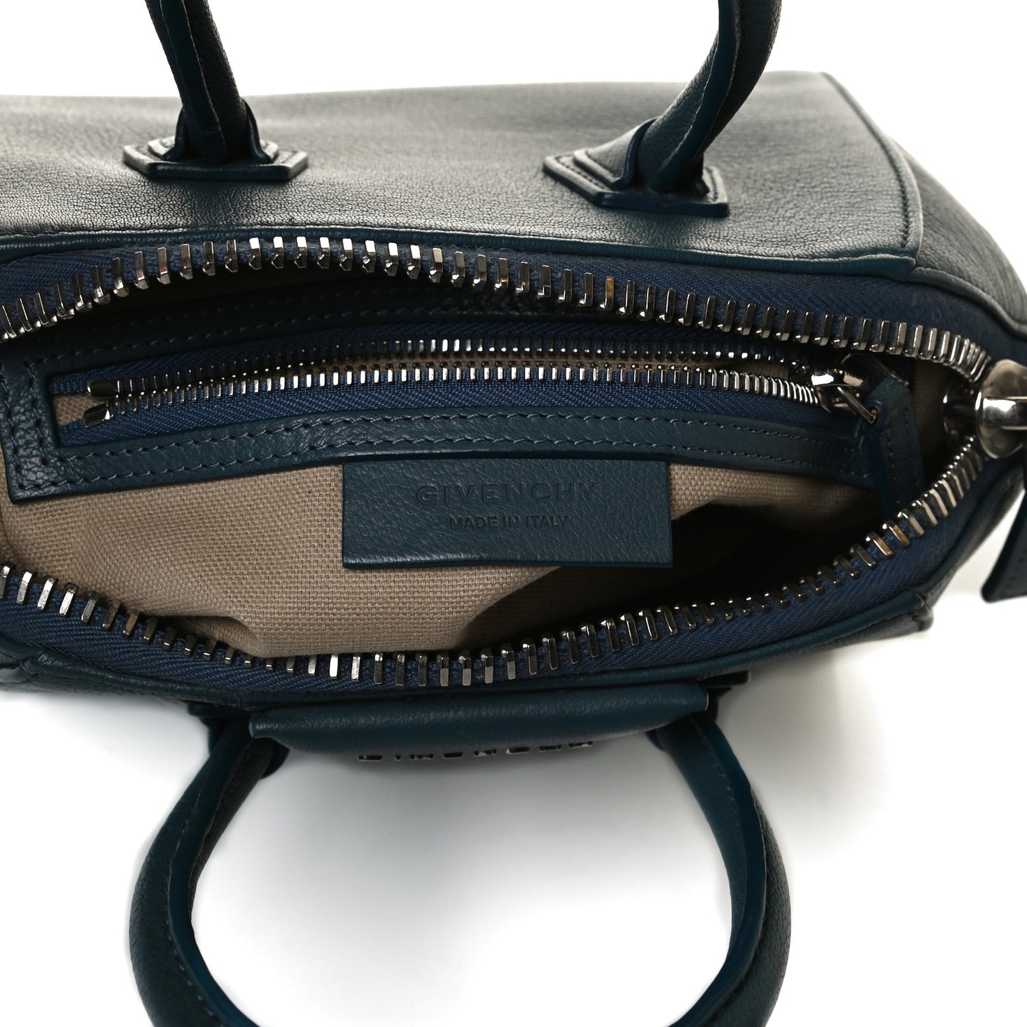 Sugar Goatskin Mini Antigona Oil Blue