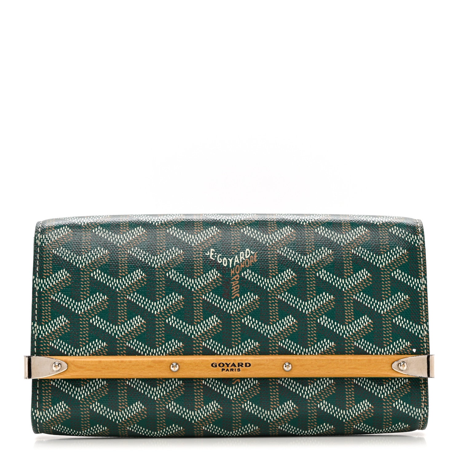 Goyard Goyardine Monte Carlo Bois Clutch Green 1 of 8