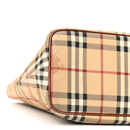Burberry Haymarket Check Tote Brown 7 of 9