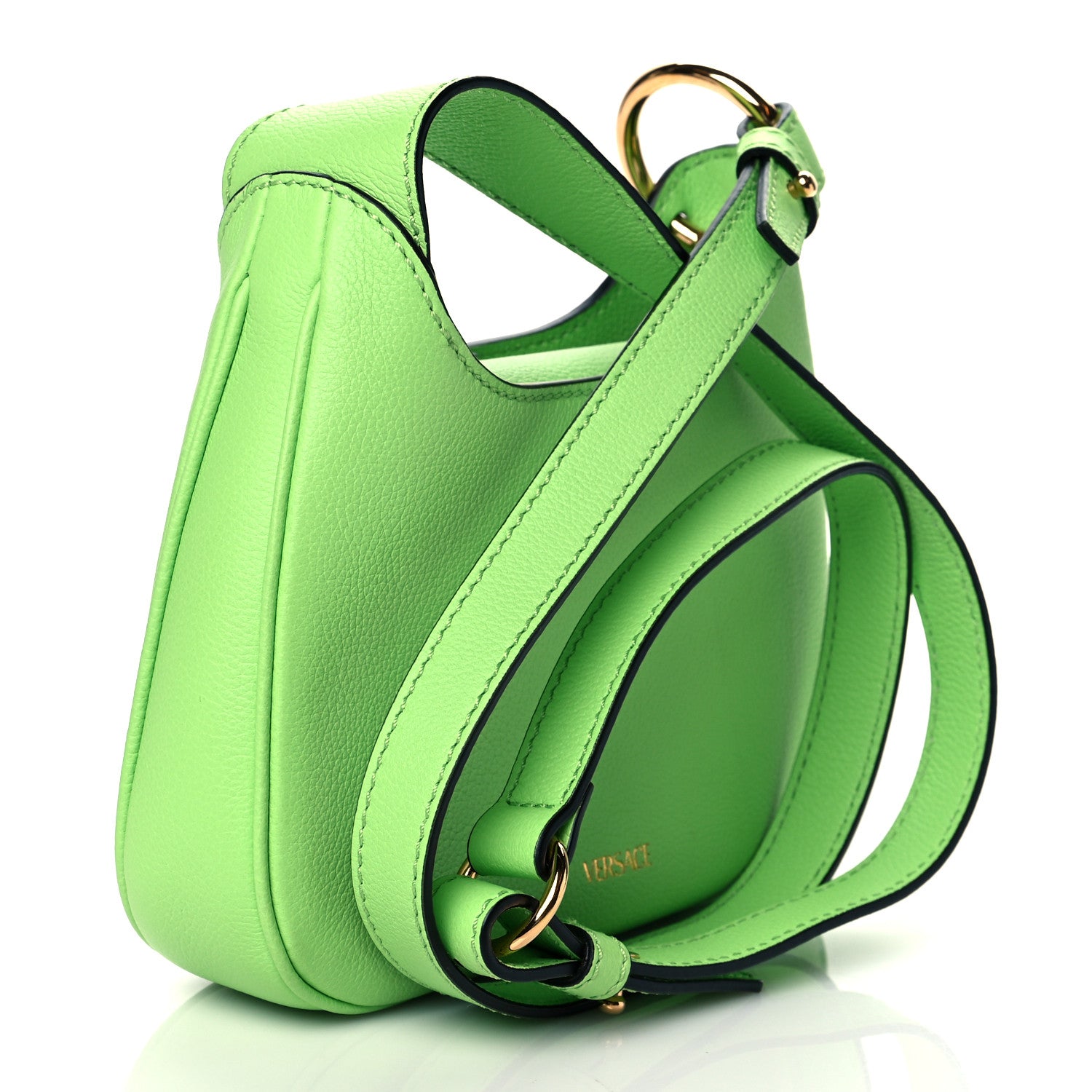 Versace Calfskin La Medusa Small Hobo Crossbody Green 3 of 9