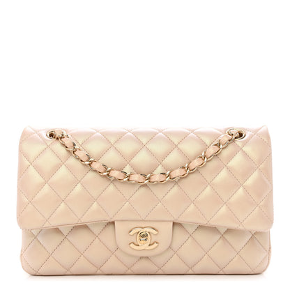 Chanel Iridescent Calfskin Quilted Medium Double Flap Beige 1 of 13