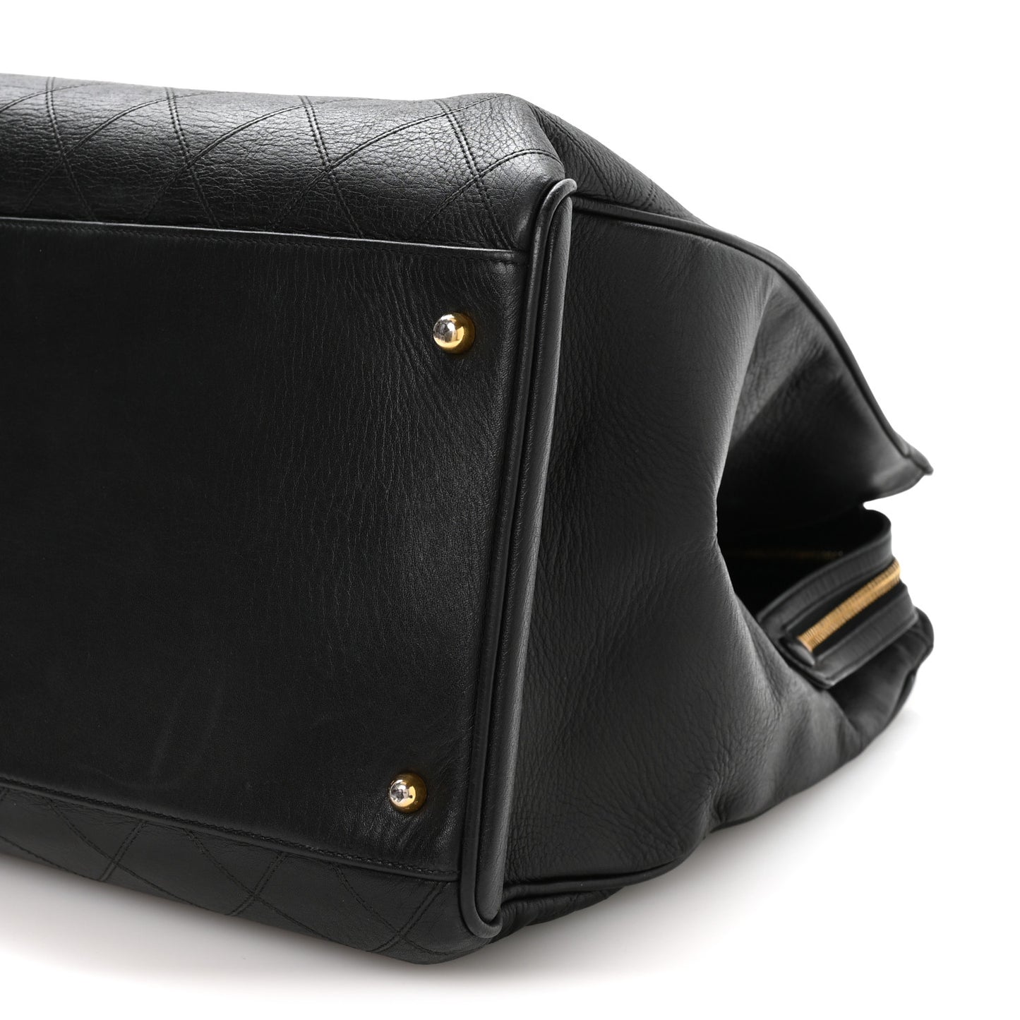 Calfskin Stitched XL Weekender Black
