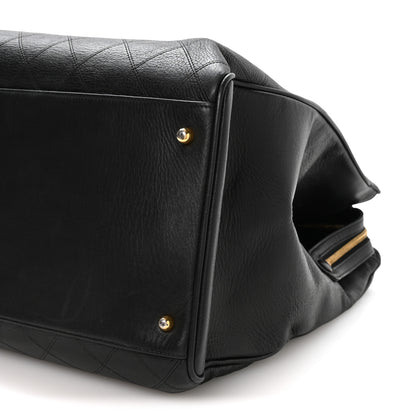 Chanel Calfskin Stitched XL Weekender Black 10 of 10