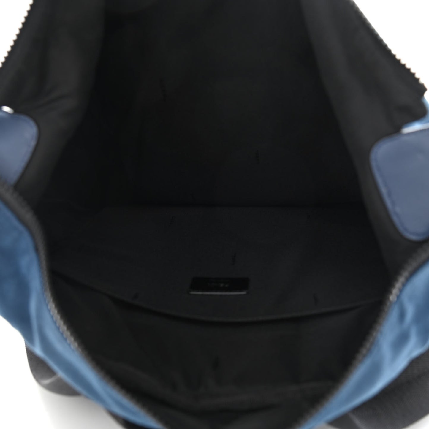 Nylon Stamp Patch Cross Strap Backpack Blue Black