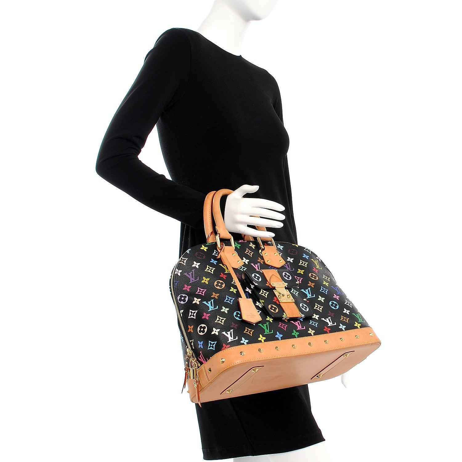 Louis Vuitton Monogram Multicolor Alma GM Black 2 of 15