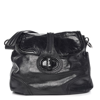 Prada Vitello Shine Turnlock Flap Shoulder Bag Black 1 of 10