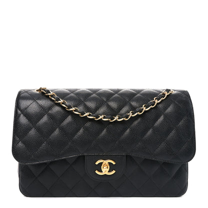 Chanel Caviar Quilted Jumbo Double Flap Black 1 of 10
