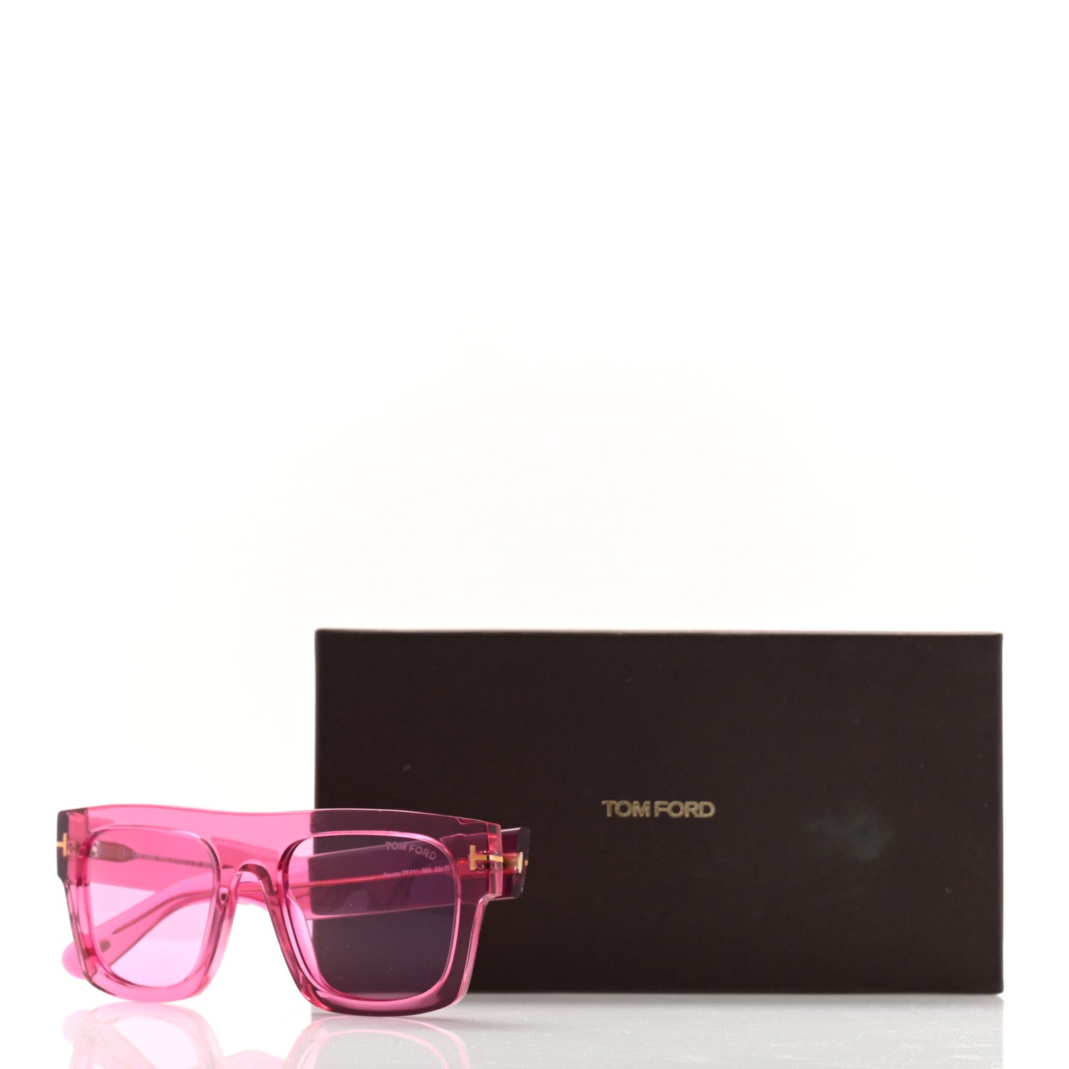 Tom Ford Acetate Fausto Sunglasses TF711 Transparent Pink 8 of 8