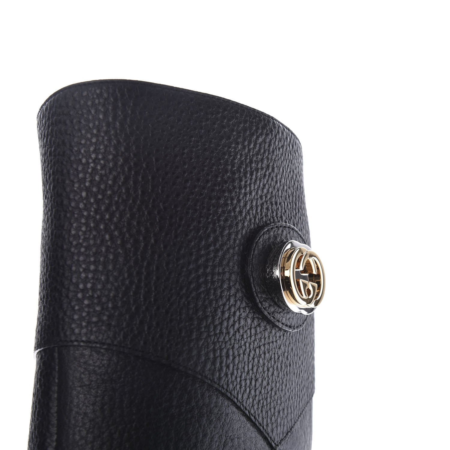 Gucci Austin Calfskin Interlocking G Knee High Boots 37 Black 10 of 10