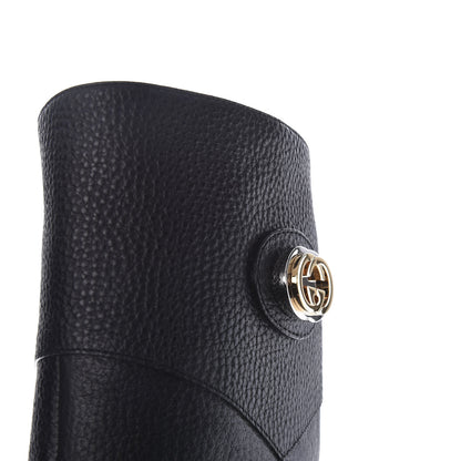 Gucci Austin Calfskin Interlocking G Knee High Boots 37 Black 10 of 10