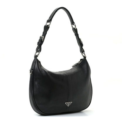 Prada Vitello Daino Pocket Hobo Black 2 of 15