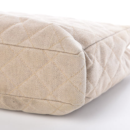 Chanel Canvas Quilted CC Shopping Tote Beige 12 of 13