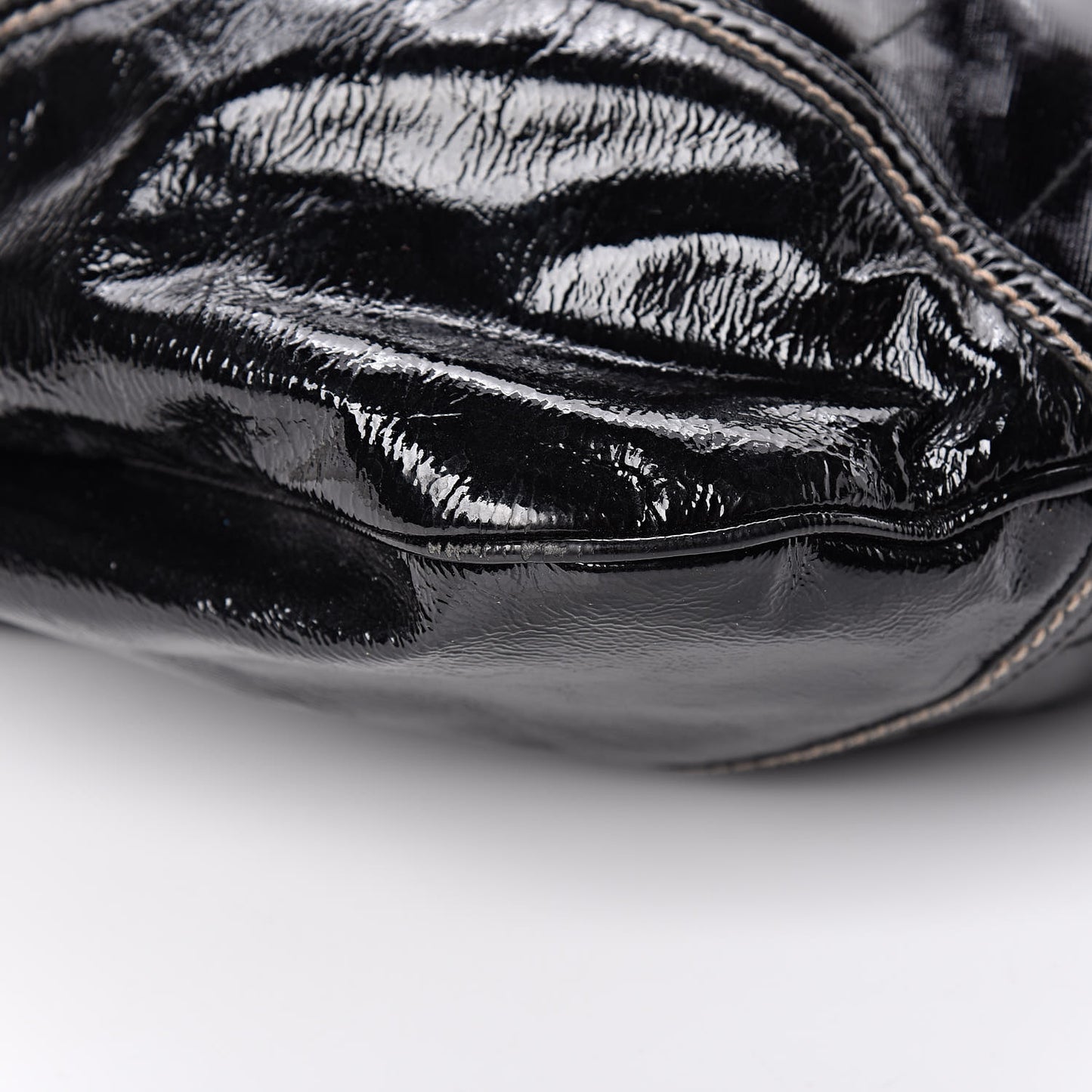 Patent Calfskin Medium Snow Glam Hobo Black