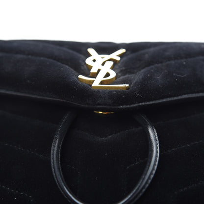 Saint Laurent Velvet Y Quilted Monogram Small Loulou Backpack Black 11 of 17