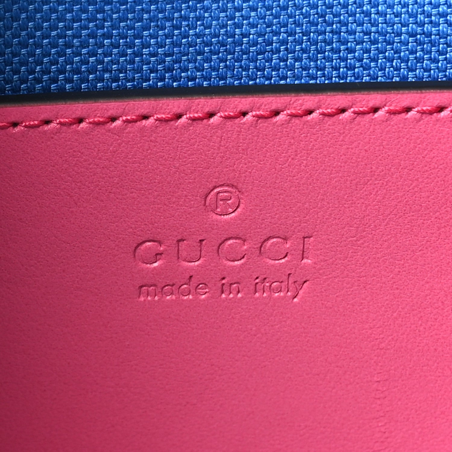 Gucci Calfskin GG Tennis Bi-Color Embossed Mini Duffle Bag Modern Fucsia Modern Blue 6 of 10
