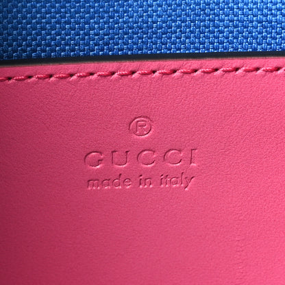 Gucci Calfskin GG Tennis Bi-Color Embossed Mini Duffle Bag Modern Fucsia Modern Blue 6 of 10