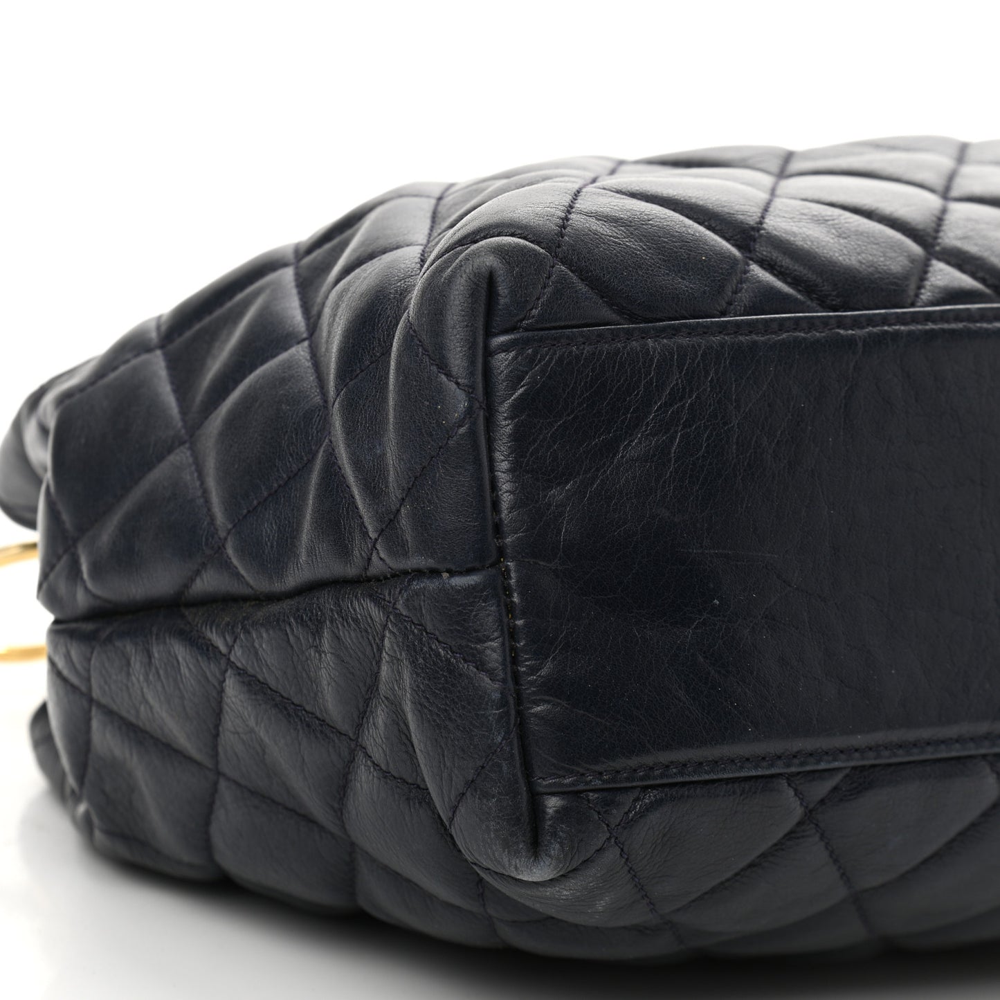 Lambskin Quilted Tote Navy