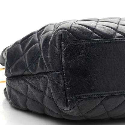 Chanel Lambskin Quilted Tote Navy 9 of 10
