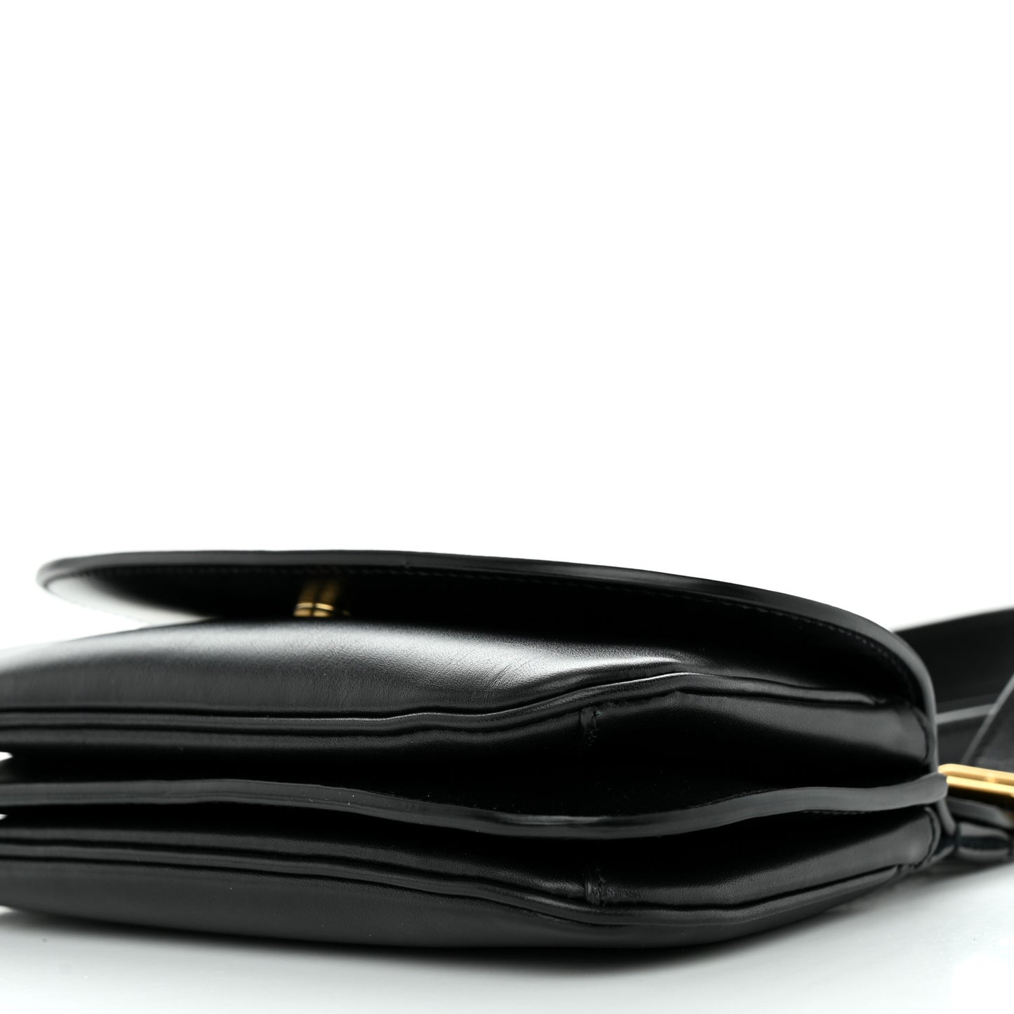 Smooth Calfskin Small Charlie Shoulder Bag Black