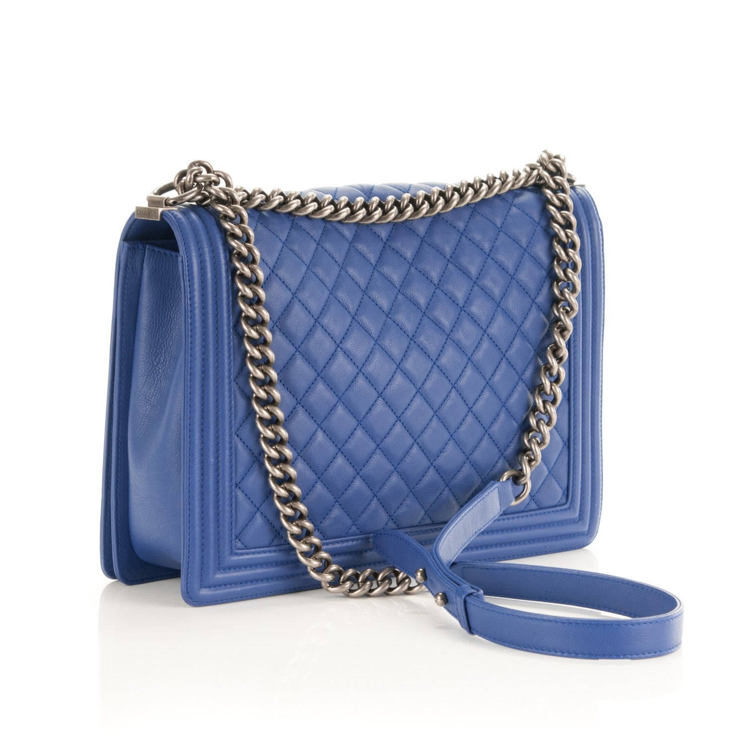 Chanel Calfskin Quilted Large Boy Flap Dark Blue 4 of 8