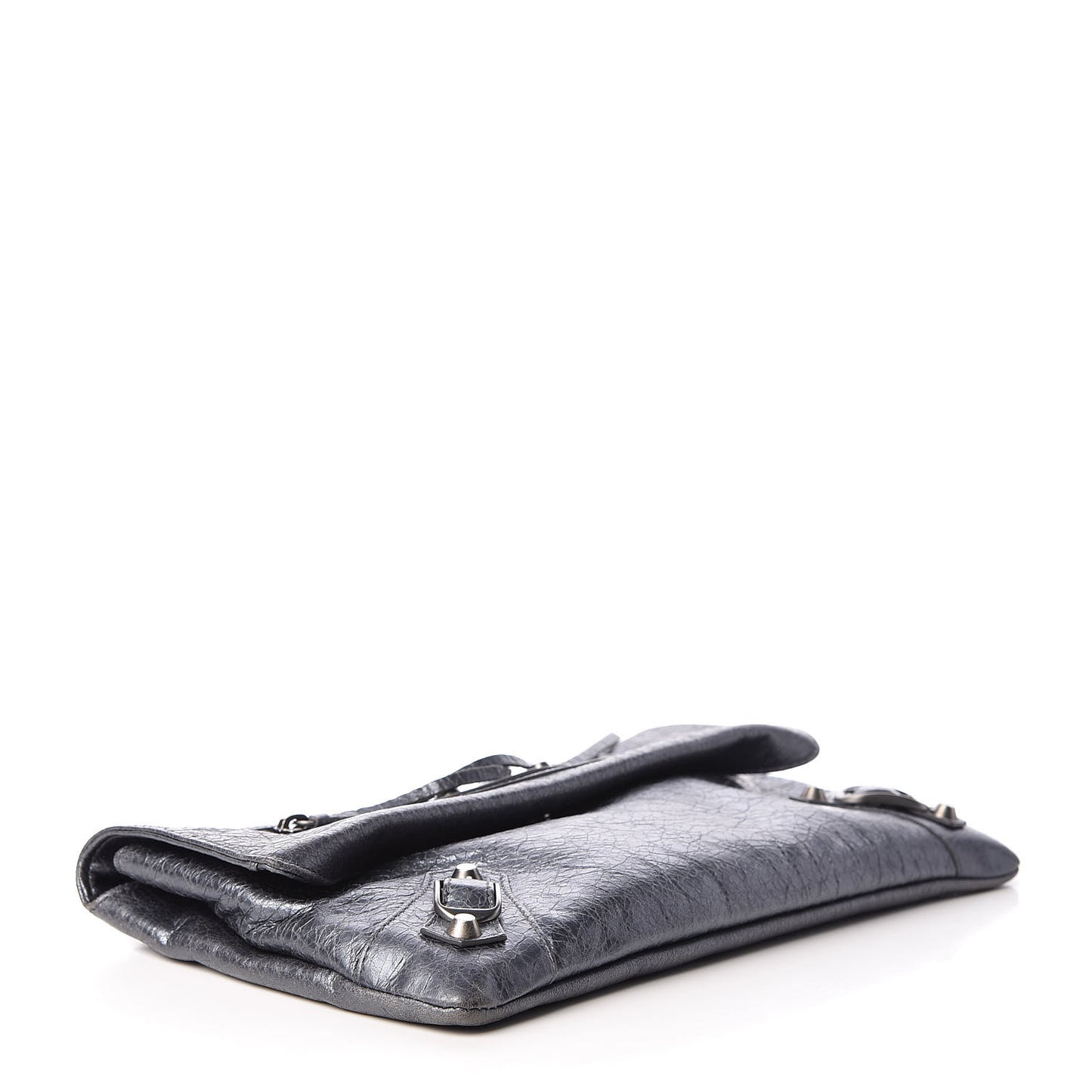 Agneau Envelope Clutch Gris Hematite