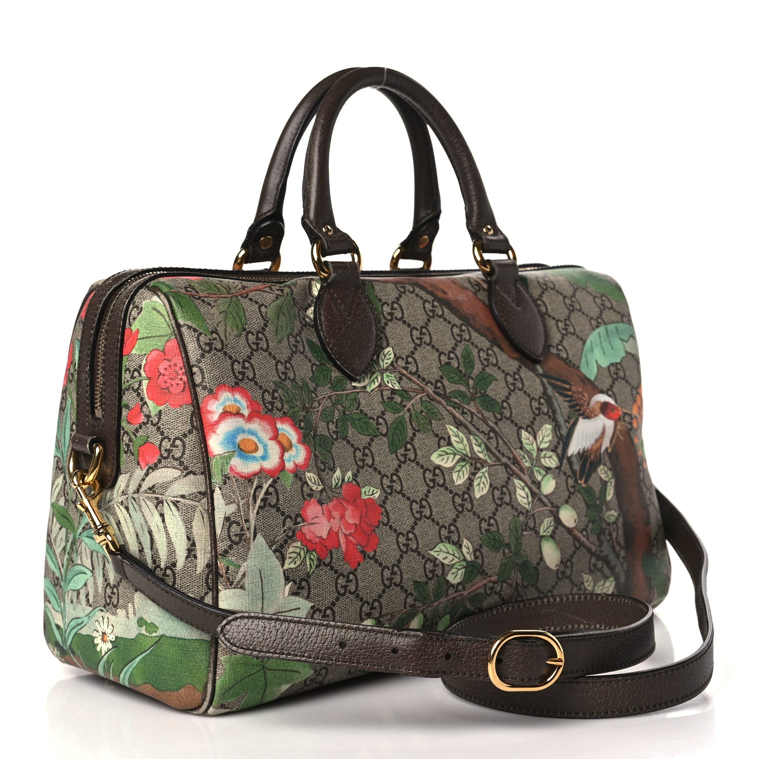 Gucci GG Supreme Monogram Tian Medium Boston Beige Multicolor New Acero 2 of 10