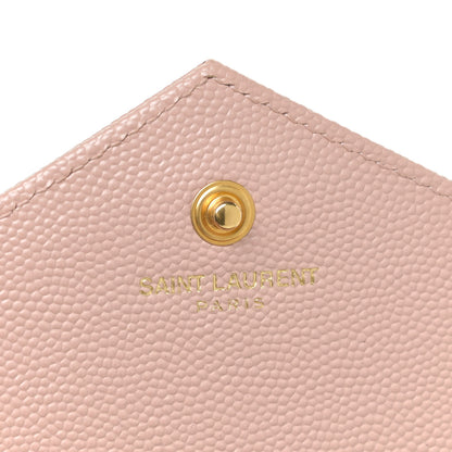 Saint Laurent Grain De Poudre Matelasse Chevron Monogram Chain Wallet Pale Blush 9 of 15