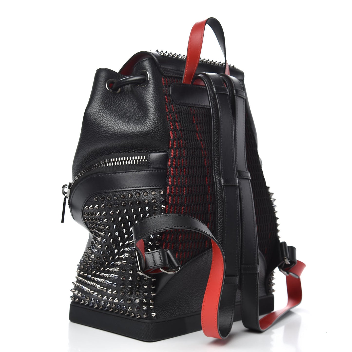Calfskin Spiked Explorafunk Backpack Black