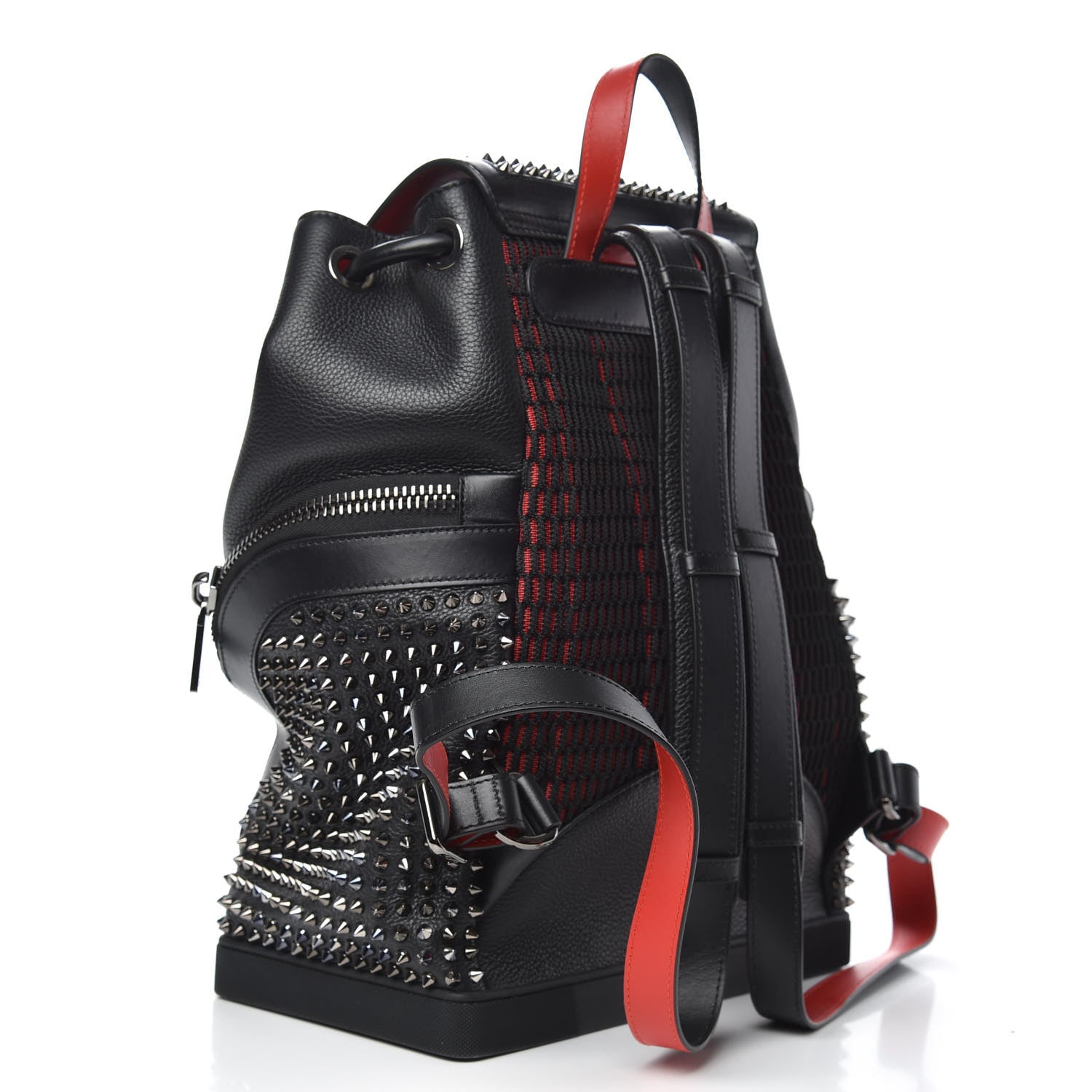 Christian Louboutin Calfskin Spiked Explorafunk Backpack Black 2 of 7