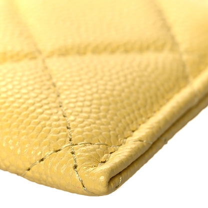 Chanel Caviar Quilted Card Holder Yellow 10 of 10