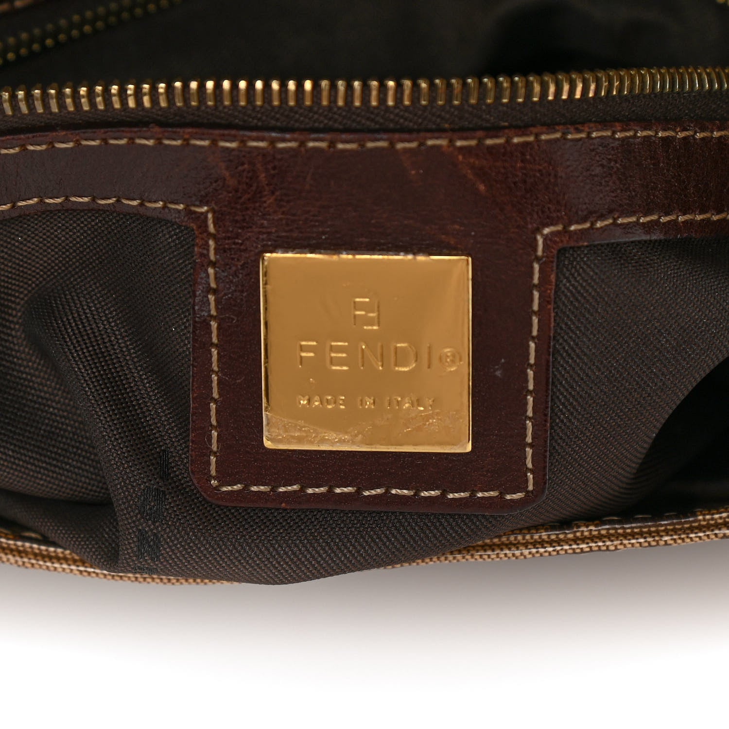 Fendi Vinyl Zucchino Mama Baguette Tobacco 6 of 10
