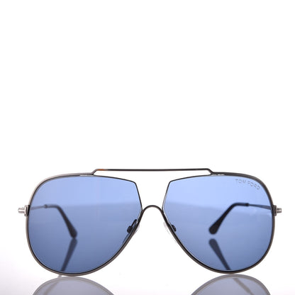 Tom Ford Chase Sunglasses TF586 Blue Silver 2 of 9