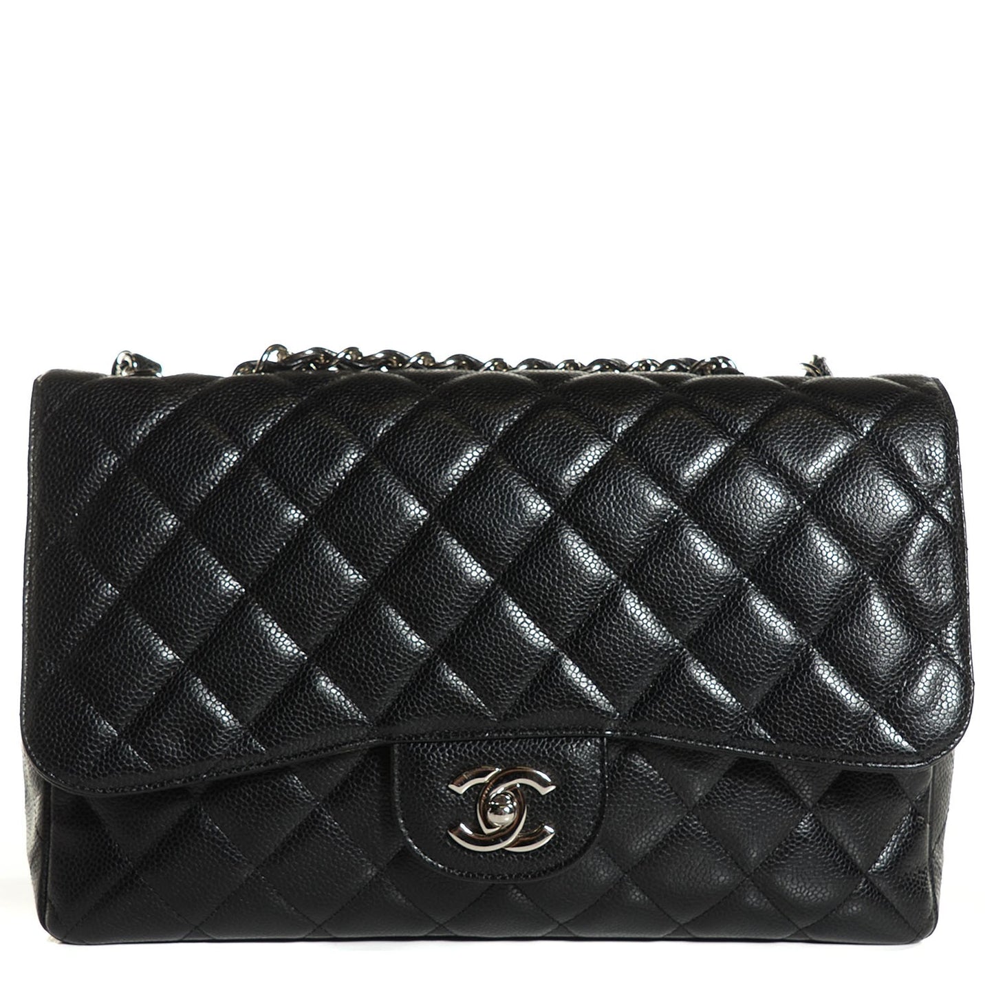 Caviar Quilted Jumbo Single Flap Black