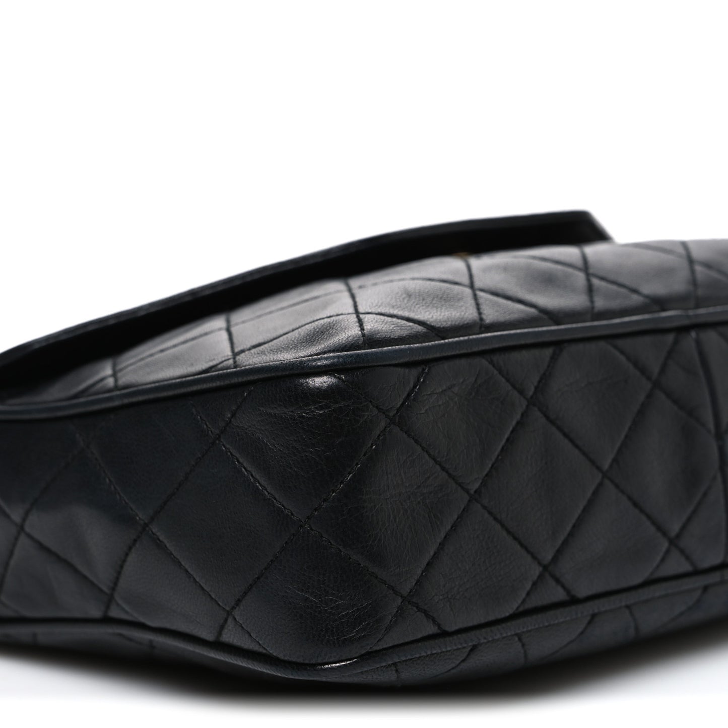Lambskin Quilted Tassel Camera Case Navy