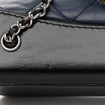 Chanel Aged Calfskin Quilted Gabrielle Backpack Navy Black 12 of 14