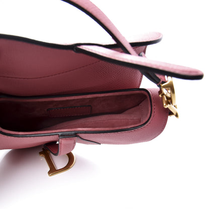 Christian Dior Grained Calfskin Mini Saddle Bag Pink 4 of 8