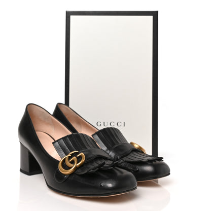 Gucci Malaga Kid GG Marmont Fringe 50mm Loafer Pumps 41 Black 8 of 8