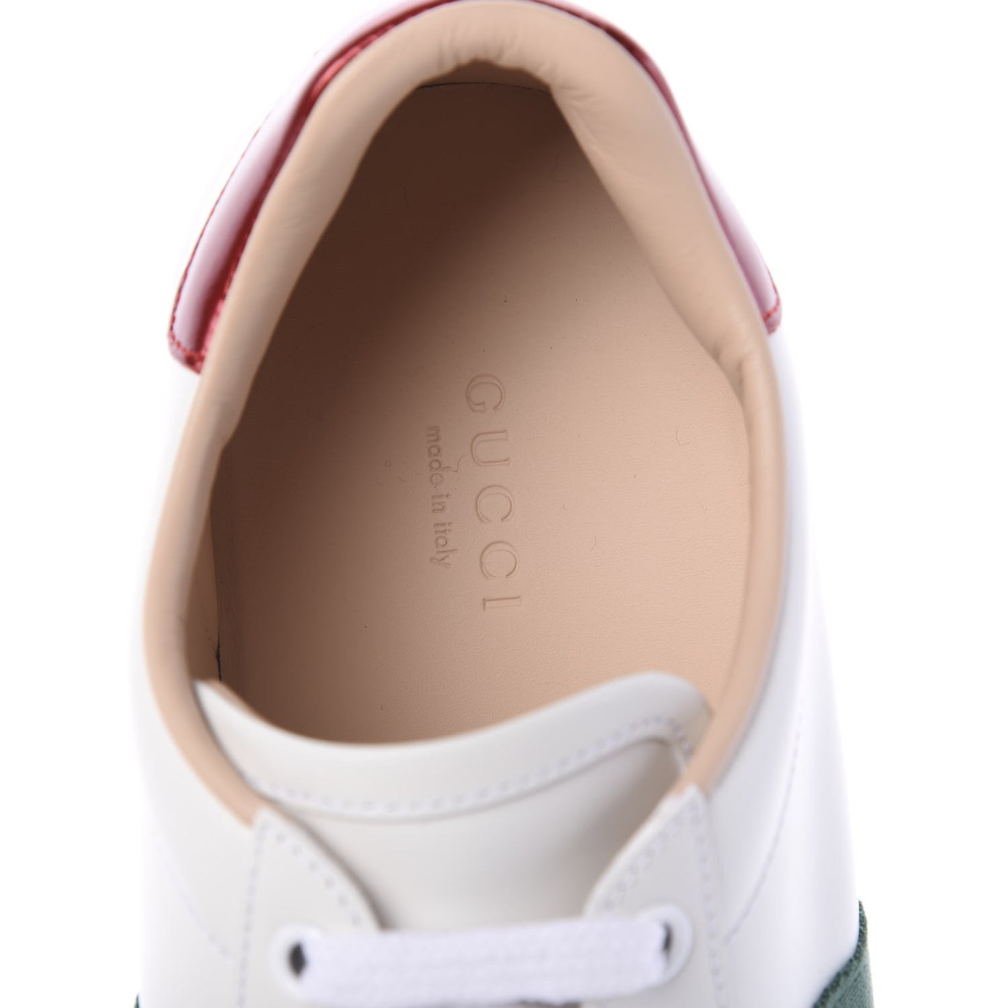 Calfskin Web Bee Embroidered Womens Ace Platform Sneakers 38.5 White