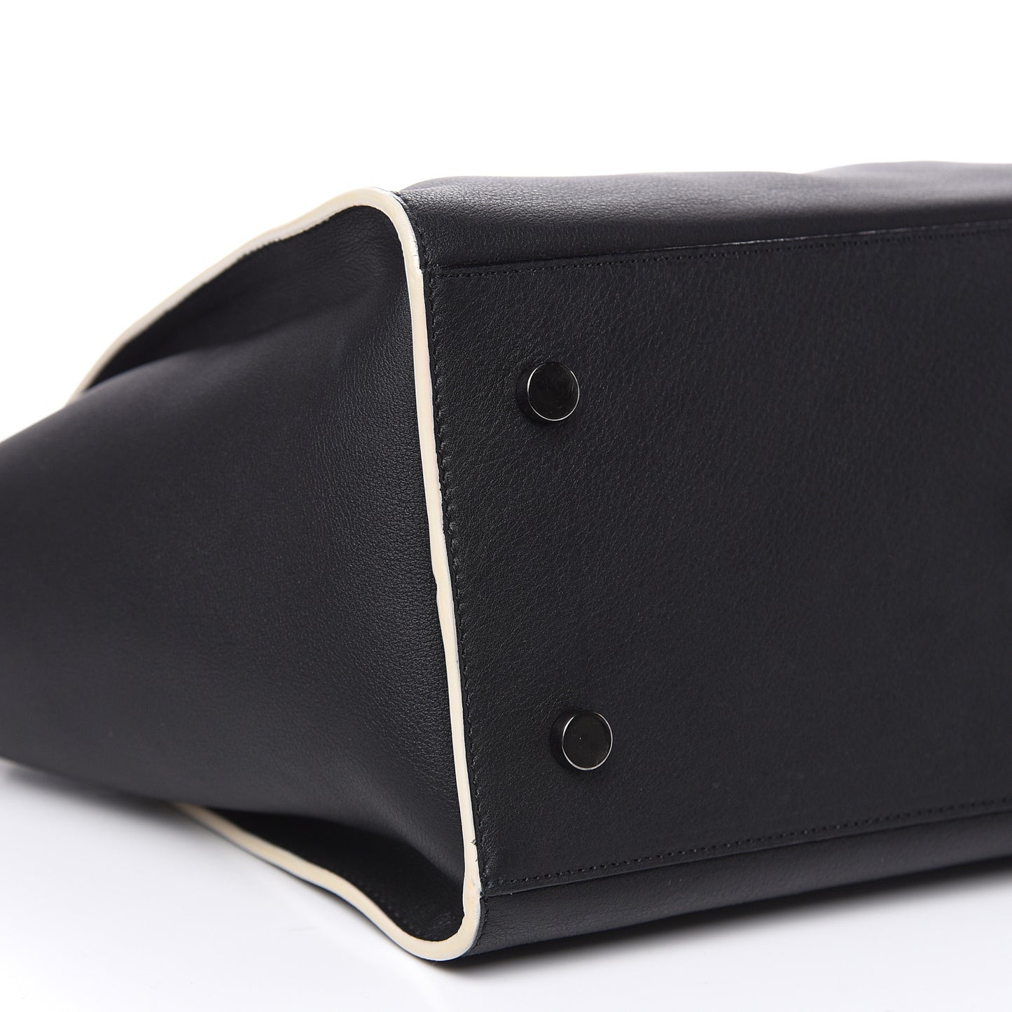 Calfskin Small Monogram Downtown Cabas Black White