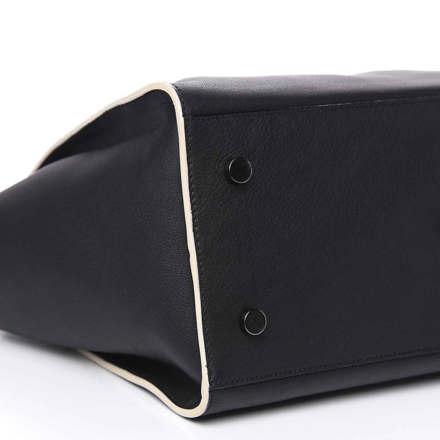 Saint Laurent Calfskin Small Monogram Downtown Cabas Black White 7 of 10