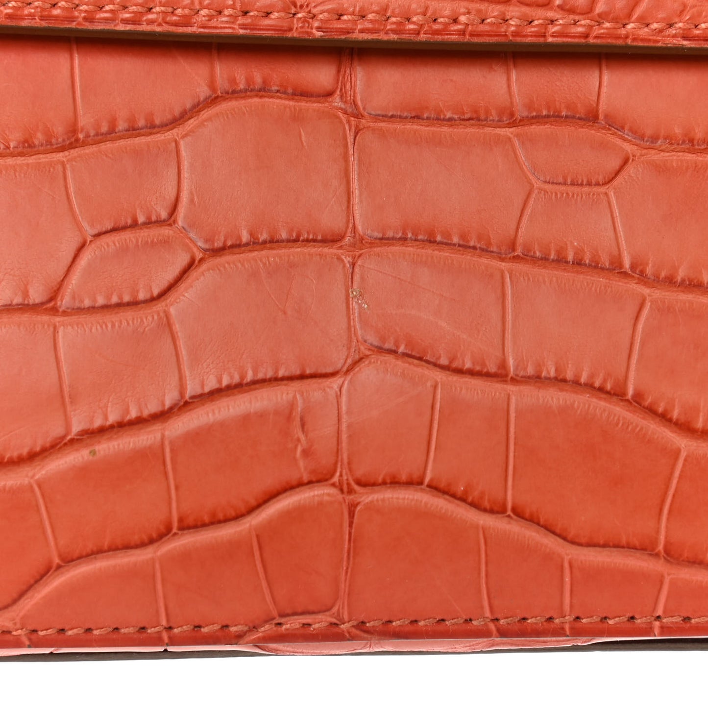 Matte Alligator Kelly Longue Wallet Orange