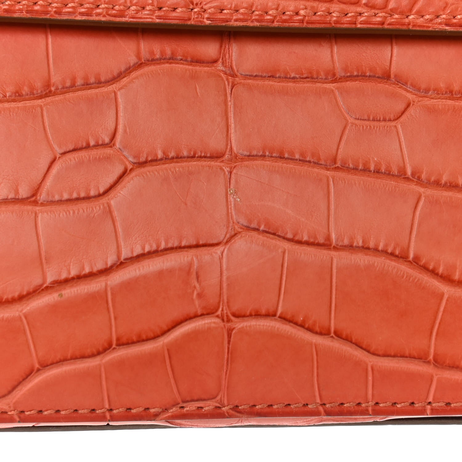 Hermes Matte Alligator Kelly Longue Wallet Orange 9 of 10