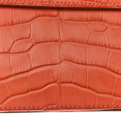 Hermes Matte Alligator Kelly Longue Wallet Orange 9 of 10