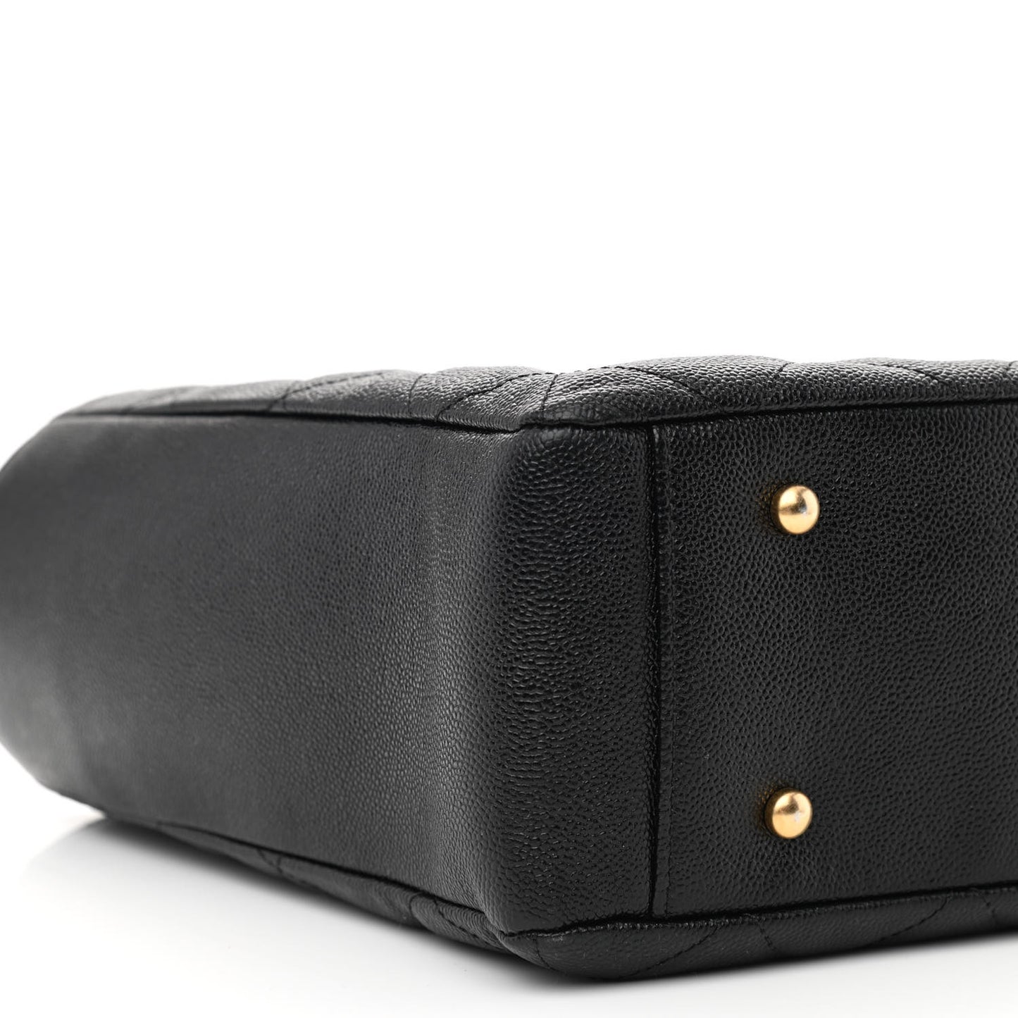 Caviar Quilted Small Shopping Tote Black
