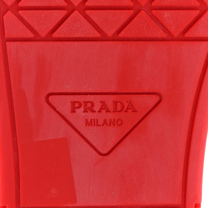 Prada Vitello Sport Spazzolato Rois Triangle Logo Womens Downtown Low Top 30mm Sneakers 40 White Lacca 6 of 9