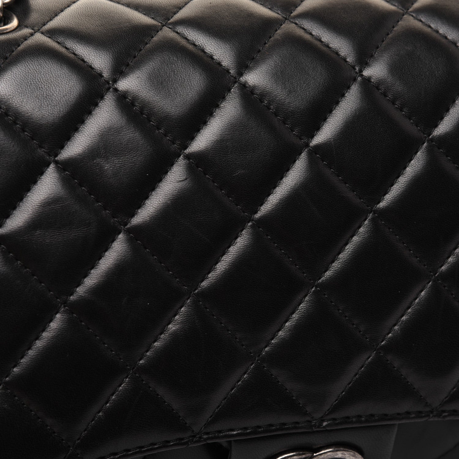 Chanel Lambskin Quilted Jumbo Grocery By Chanel Drawstring Shopping Bag Black 22 of 25