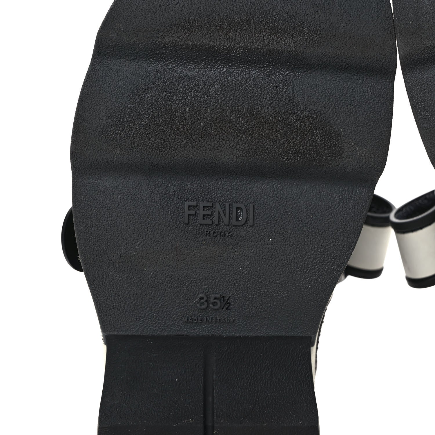 Fendi Stretch Yarn FF Stiff Band Rockoko Sneakers 35.5 Black White Tobacco 6 of 7